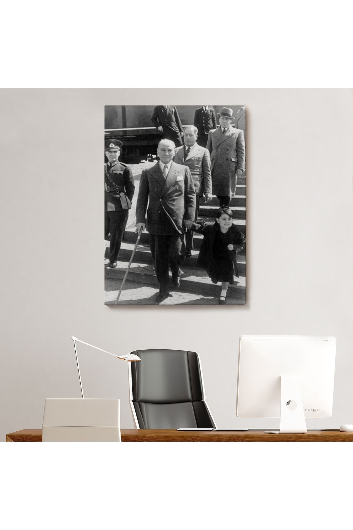 Atatürk Portre Tablosu Mustafa Kemal Atatürk Dikdörtgen Dekoratif Kanvas Tablo-FI-133