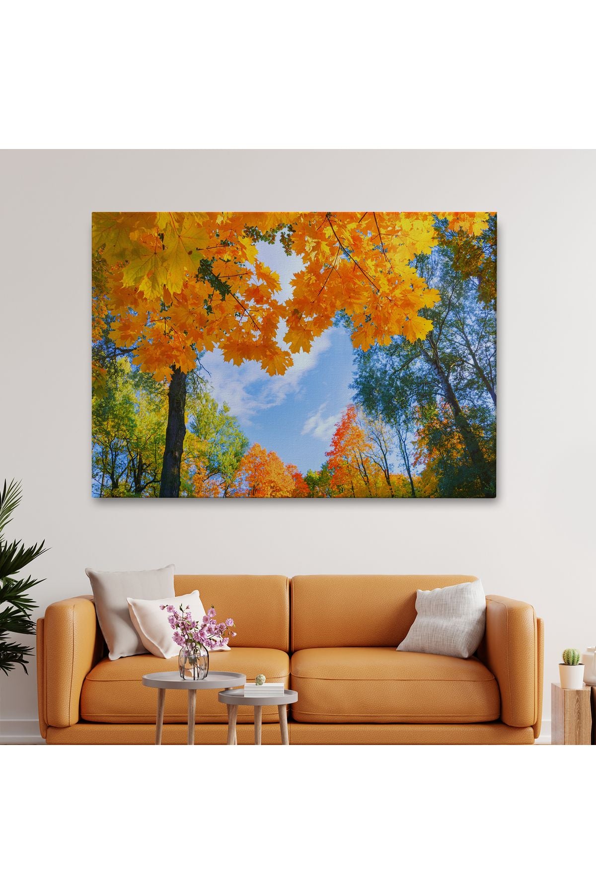 Sarı Yapraklı Sonbahar Manzarası Duvar Tablosu-1236