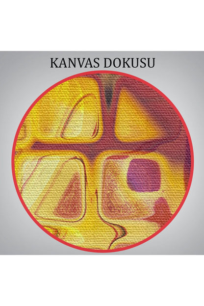 Sarı Buz Cam Kanvas Tablo-5884