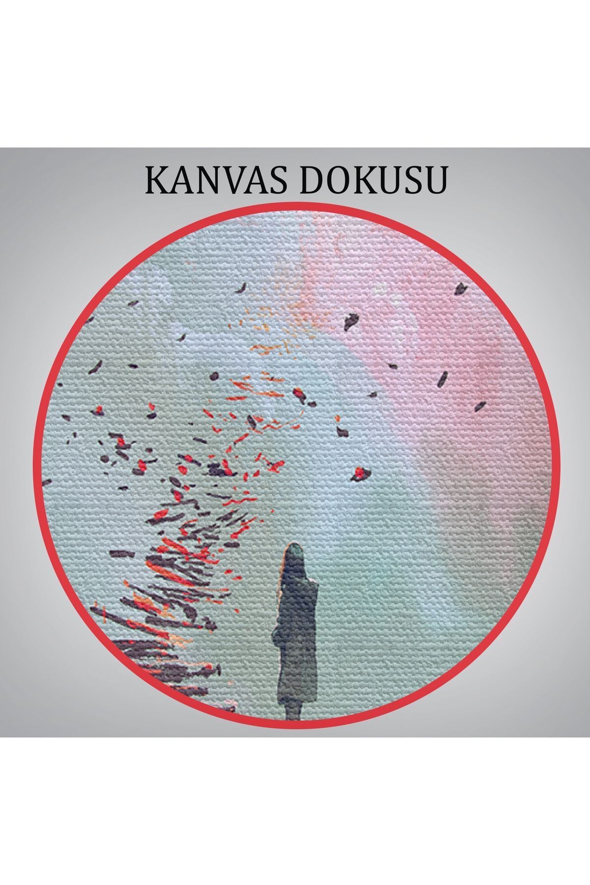 Gökyüzüne Giden Kırık Merdivenlerde Duran Genç Kadın Kanvas Tablosu-5029