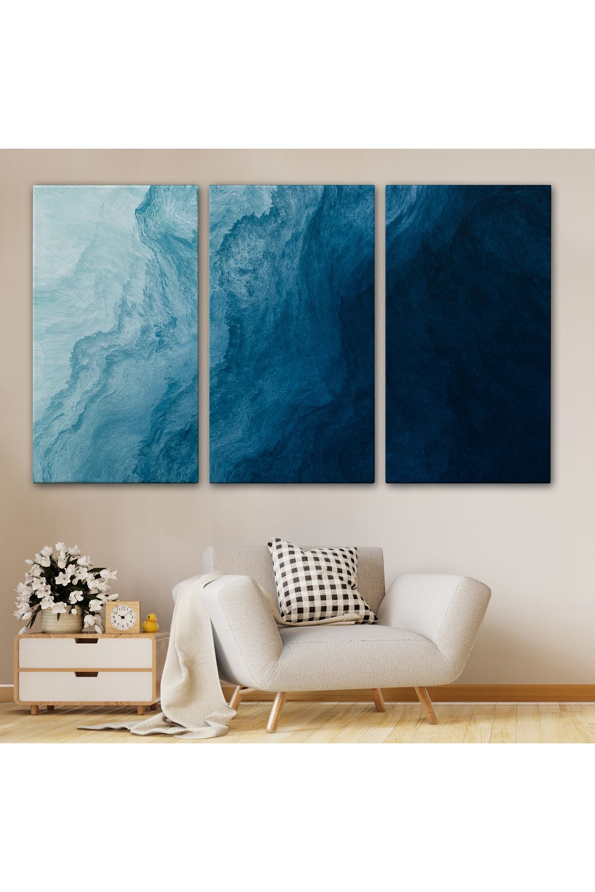 Okyanus Katmanları Soyut Modern Görüntüsü Kanvas Tablo-5043