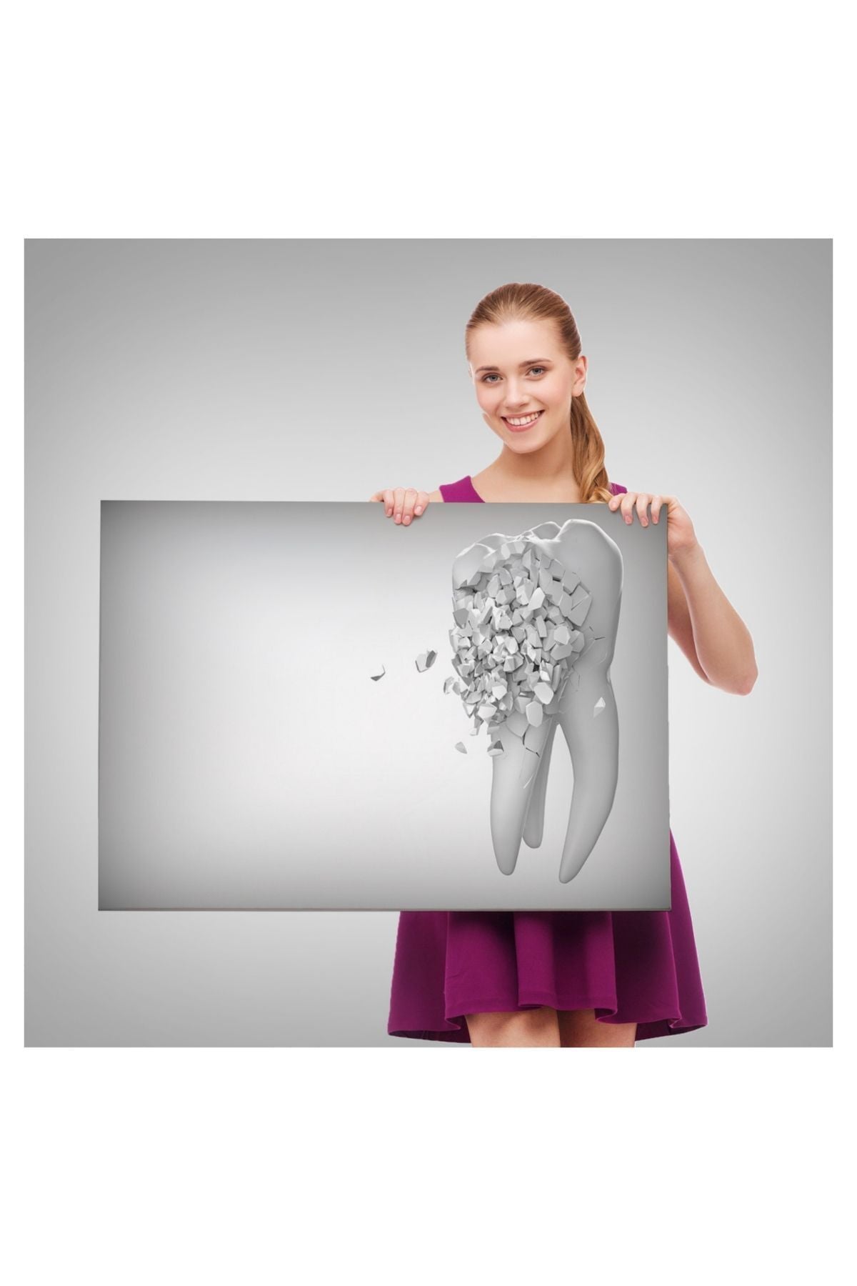 Kanvas Tablo, Duvar Dekoru, Çürüyen Diş, Diş Kliniği Diş Hekimi 5372 BUNGKNV