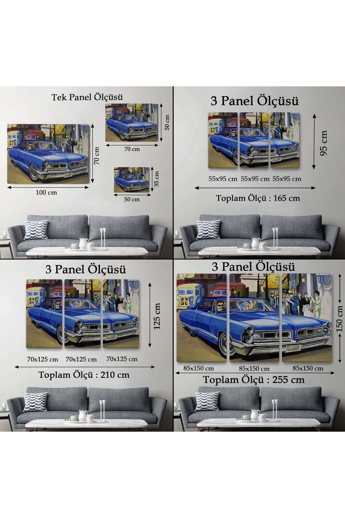 Fırça Darbeleri ile Soyut Yağlıboya Görünüm Dekoratif Kanvas Duvar Tablosu-3761