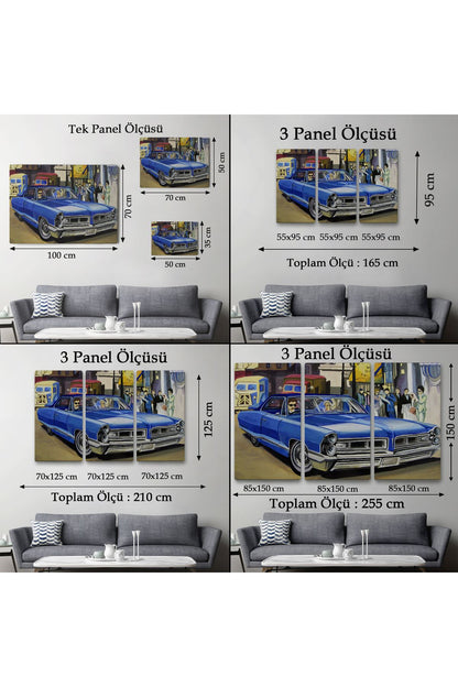 Fırça Darbeleri ile Soyut Yağlıboya Görünüm Dekoratif Kanvas Duvar Tablosu-3761