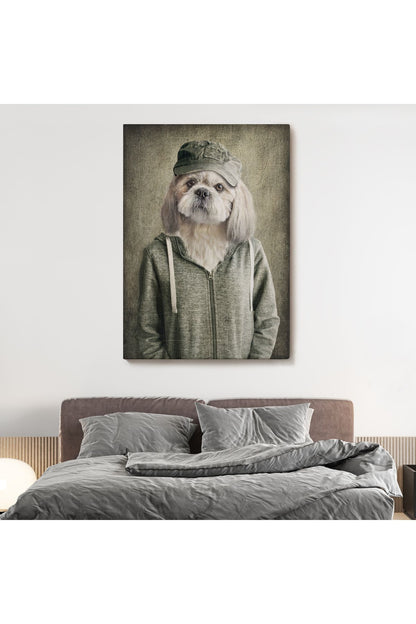 Köpek Kafalı İnsan Kanvas Tablo-4994