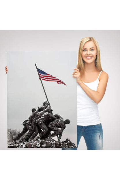 Amerika Bayrağı Diken Askerler Dekoratif Duvar Tablosu-6228