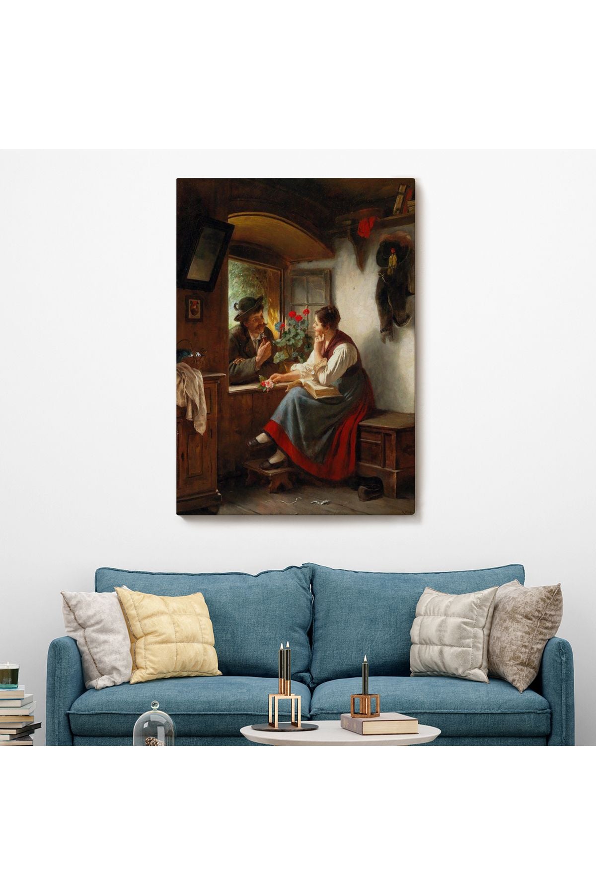 Ortaçağ Avrupası Sevgililer Duvar Tablosu-6103