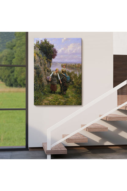Dere Kenarındaki Köylü Kızları Duvar Tablosu-6016