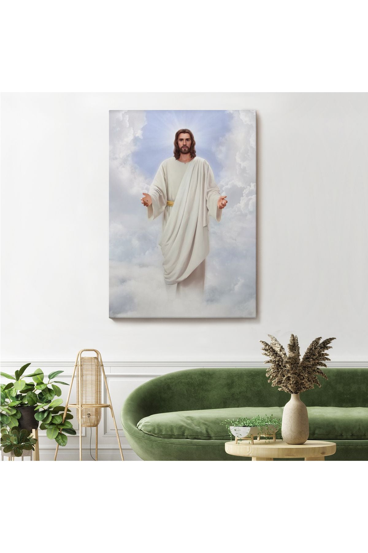 Rab İsa Bulutlarda Göründü, Kilise Hediyesi Hristiyan Kanvas Tablo-5289