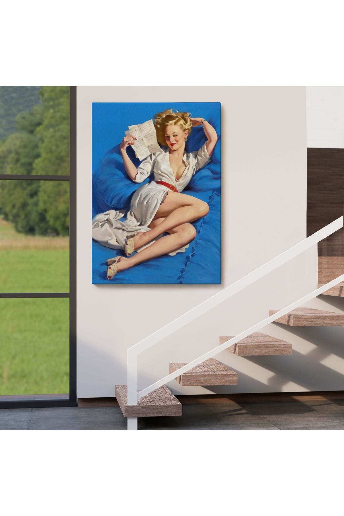 Gil Elvgren Pin-up Aşk Mektubu Duvar Tablosu-6449