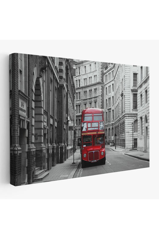 Dekoratif Kanvas Tablo, Duvar Tablosu-Londra Simgesi Kırmızı Otobüs 6622