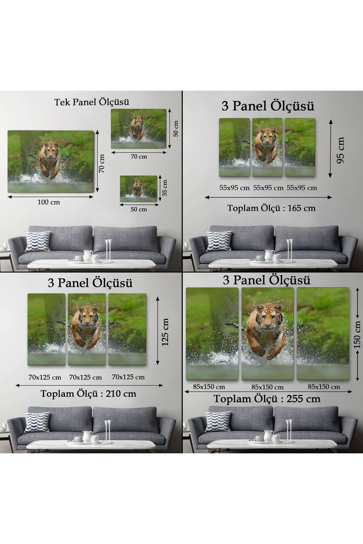 Koşan Kaplan Dekoratif Kanvas Tablo 1142