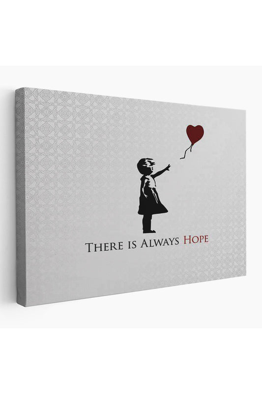 Banksy Kırmızı Balonlu Kızın'ın Her Zaman Umut Vardır Yazılı Tablosu-5012