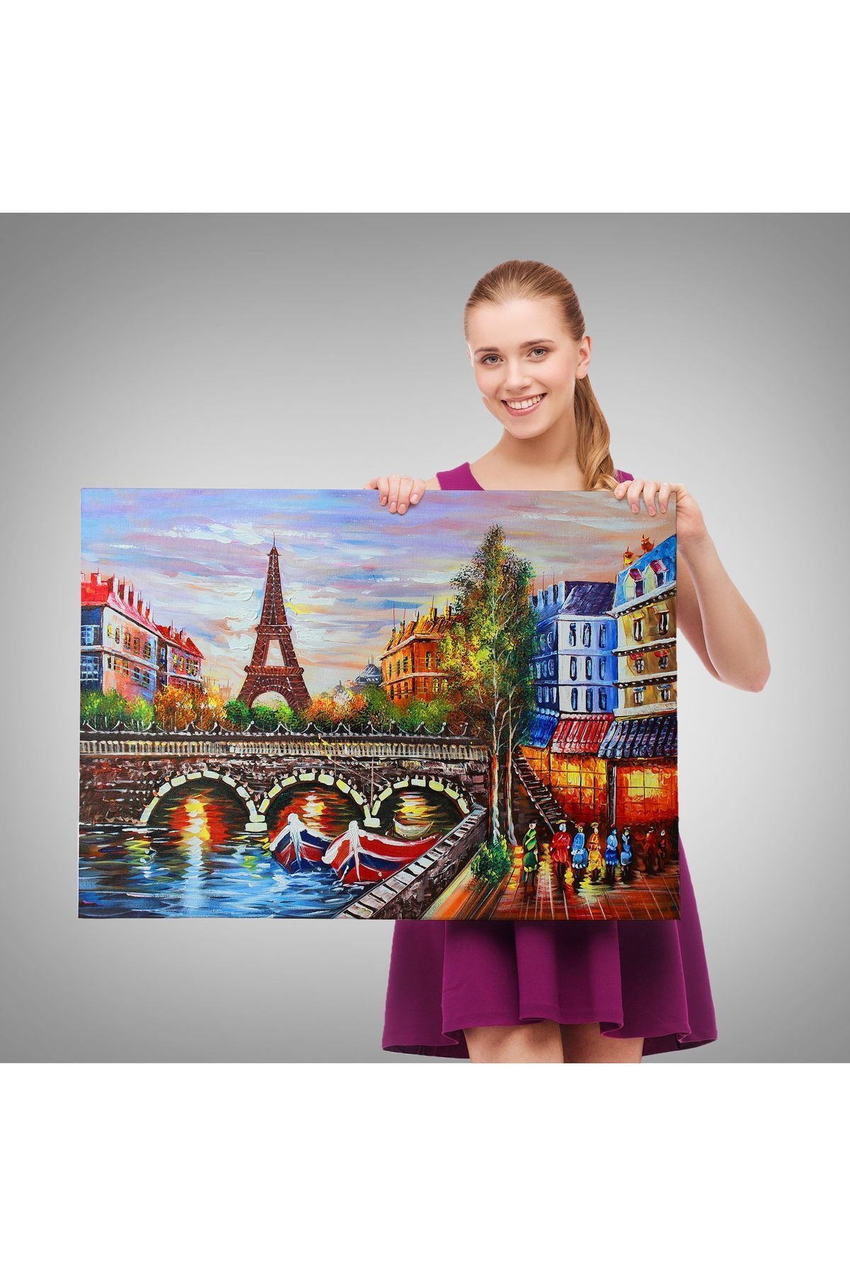 Dekoratif Kanvas Tablo, Duvar Tablosu- Eyfel Kulesi Paris, Modern 1232