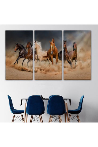 Koşan Atlar Dekoratif Kanvas Tablo 1126