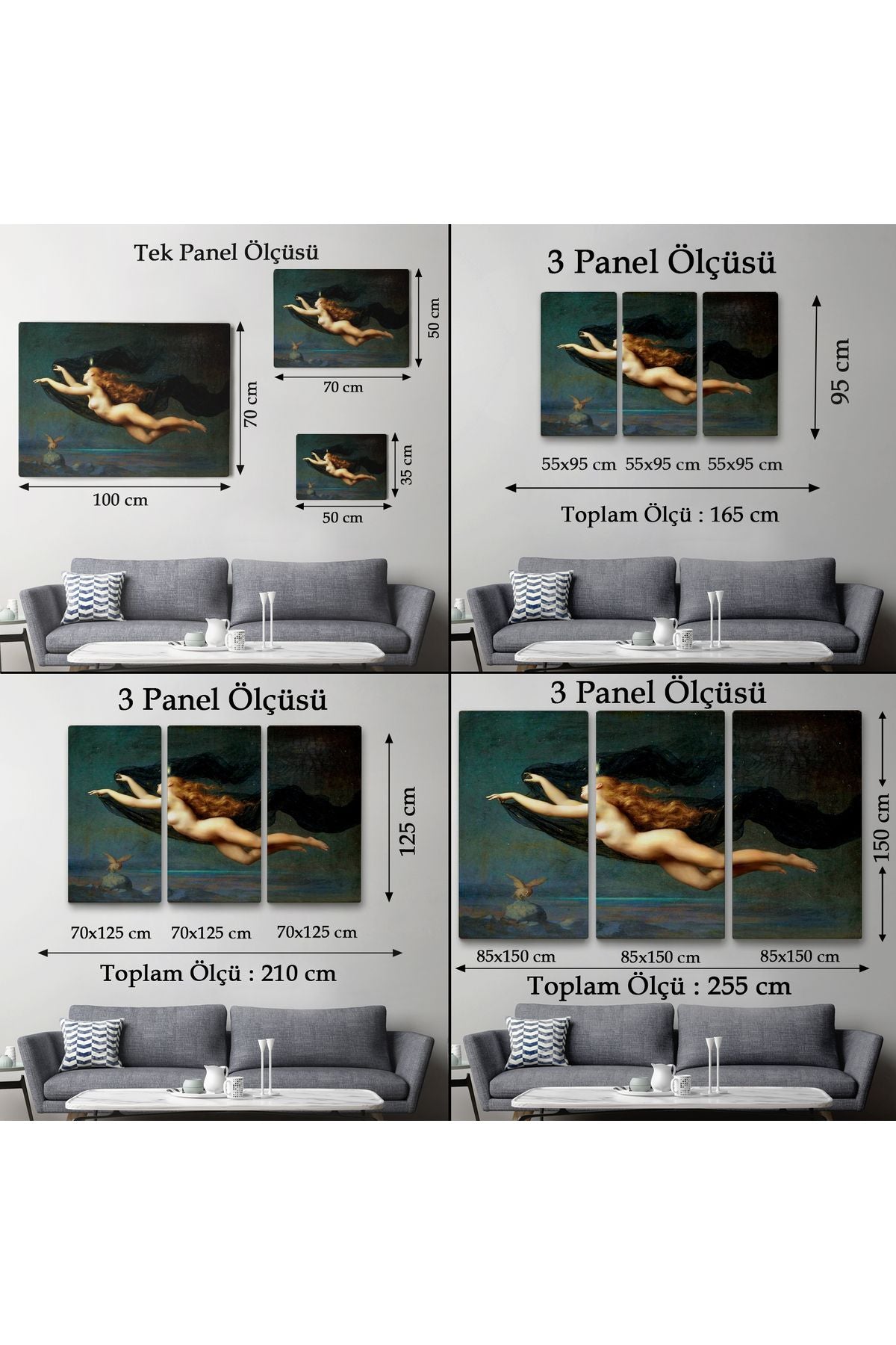 La Nuit by Auguste Raynaud Kanvas Duvar Sanatı Tablo, Klasik Sanat-5406