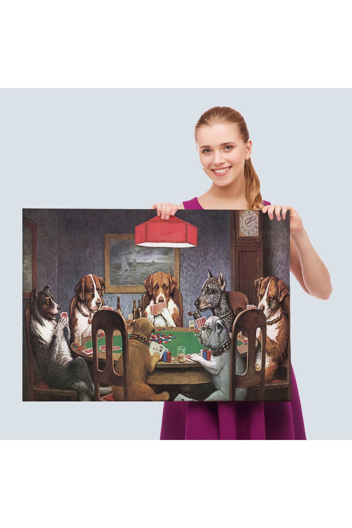 Cassius Marcellus Coolidge - Poker Oynayan Köpekler Eseri Kanvas Tablo-5170