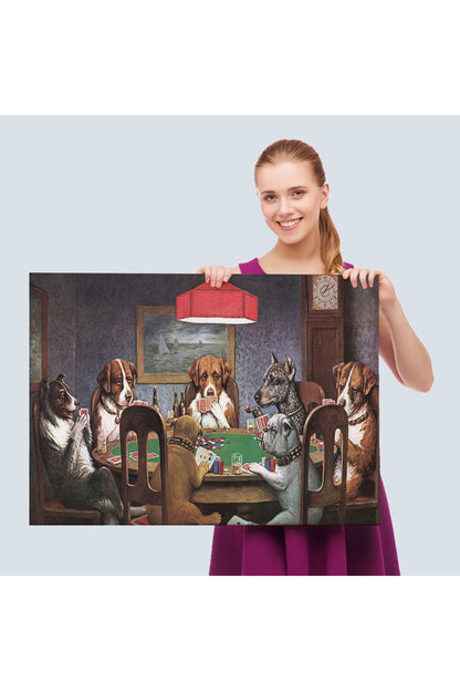 Cassius Marcellus Coolidge - Poker Oynayan Köpekler Eseri Kanvas Tablo-5170