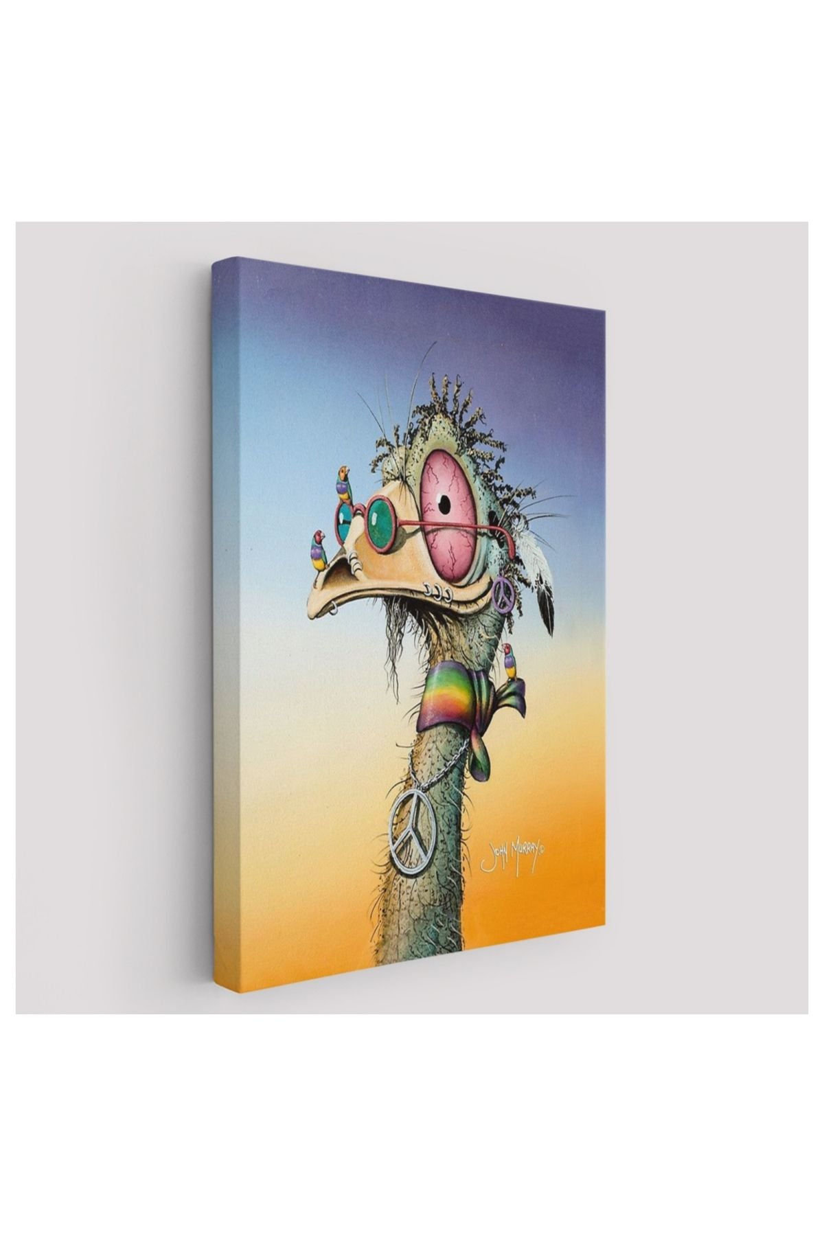 Kanvas, Duvar Tablosu, Dekoratif, Hippi Devekuşu Hayvan Temalı 6181 EGKNV