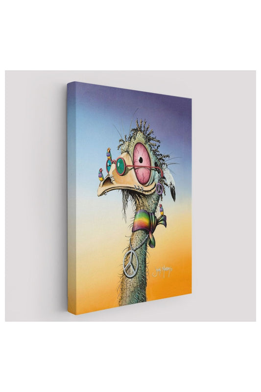 Kanvas, Duvar Tablosu, Dekoratif, Hippi Devekuşu Hayvan Temalı 6181 EGKNV