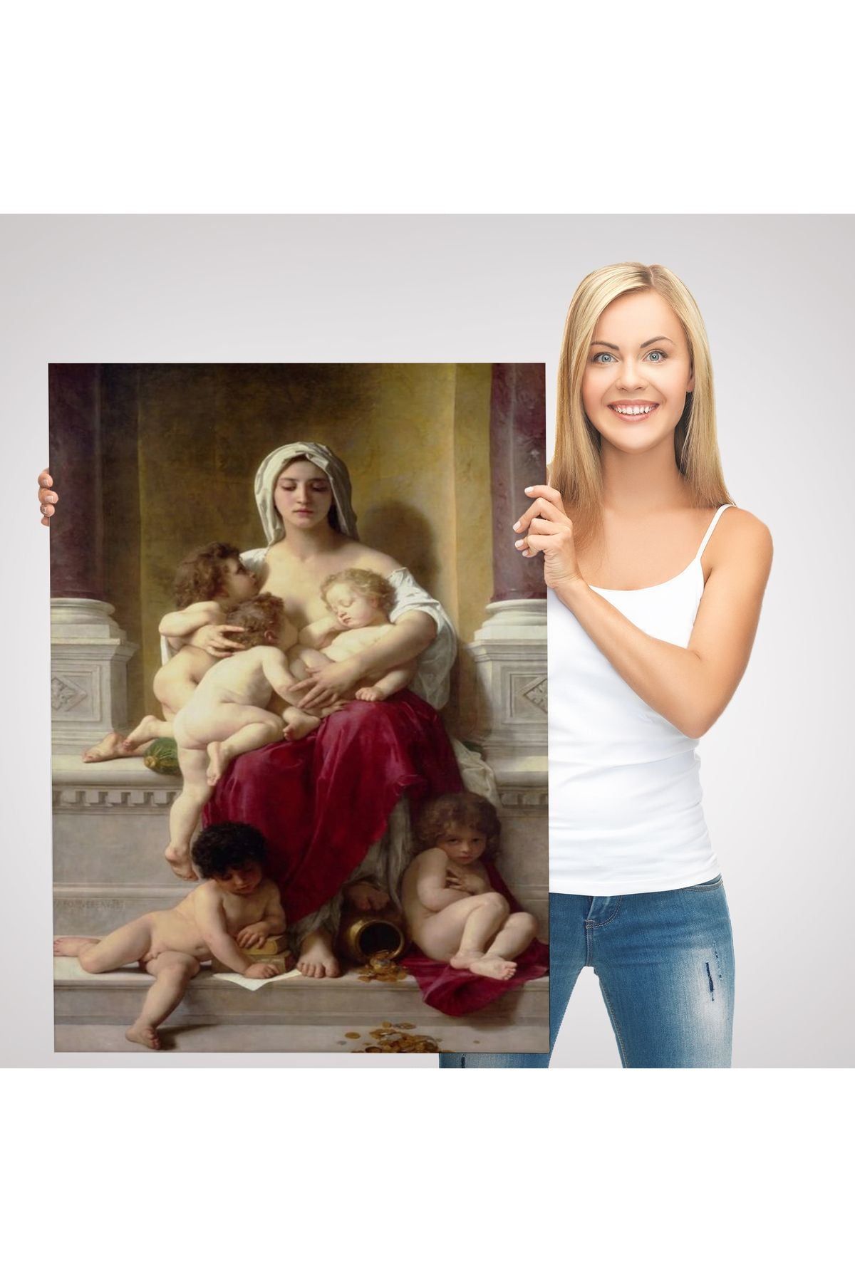 Yetiştirme Yurdundaki Kadın ve Çocuklar Duvar Tablosu William-Adolphe Bouguereau-6147