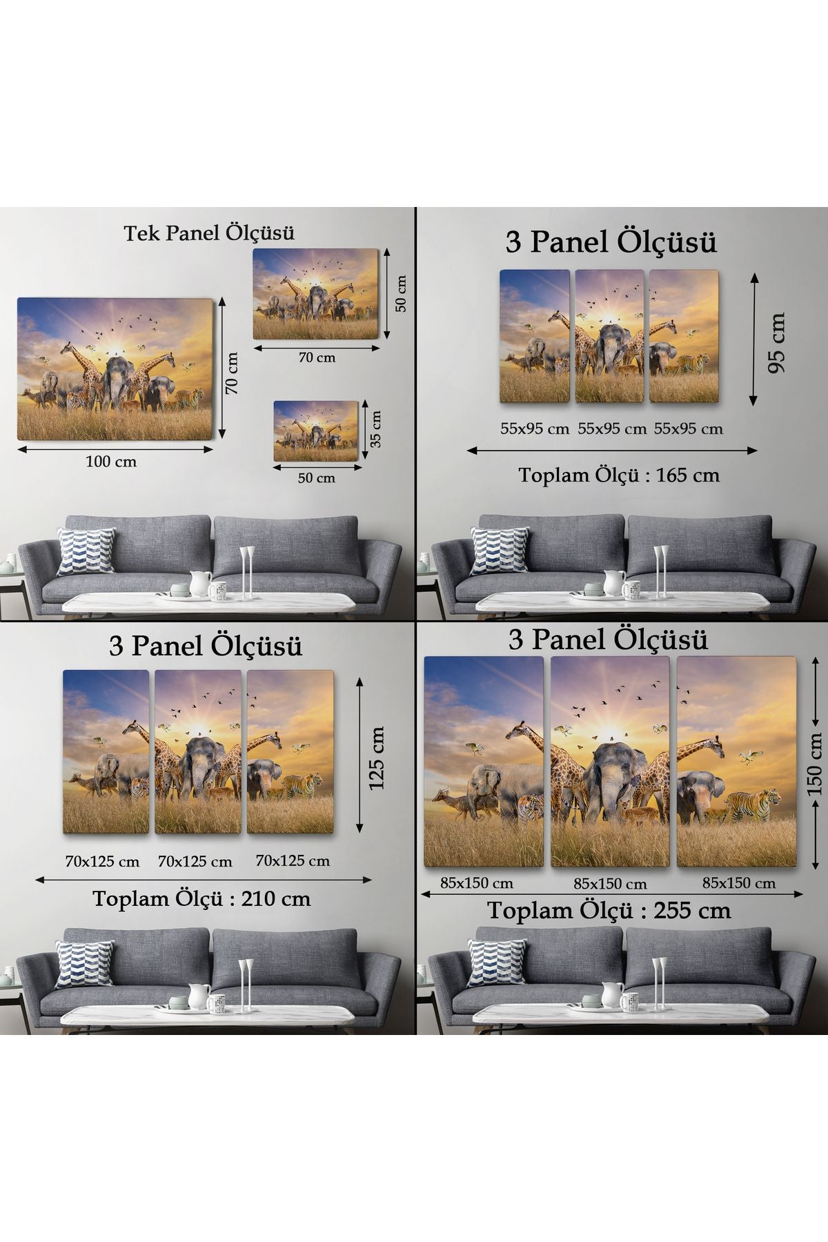 YB Hayvanlar Alemi Dekoratif Kanvas Tablo 1180