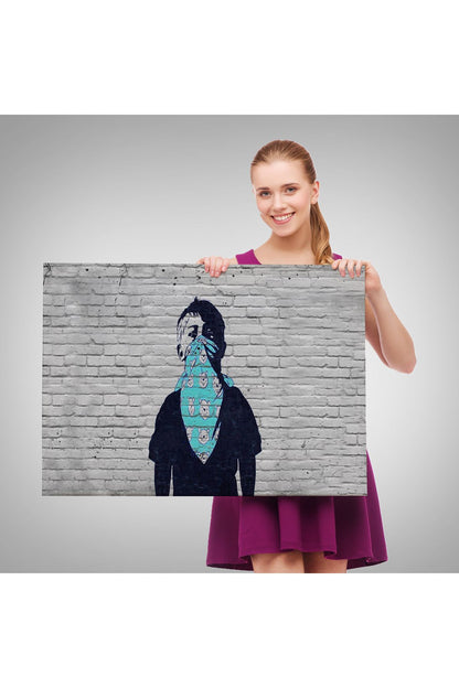 Bansky Anarşist Çocuk Kanvas Tablosu-5025