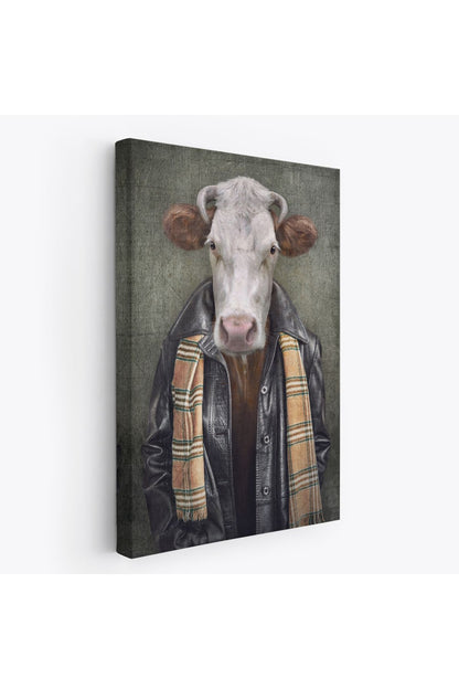 YB HG İnek Kafalı İnsan Kanvas Tablo-4997