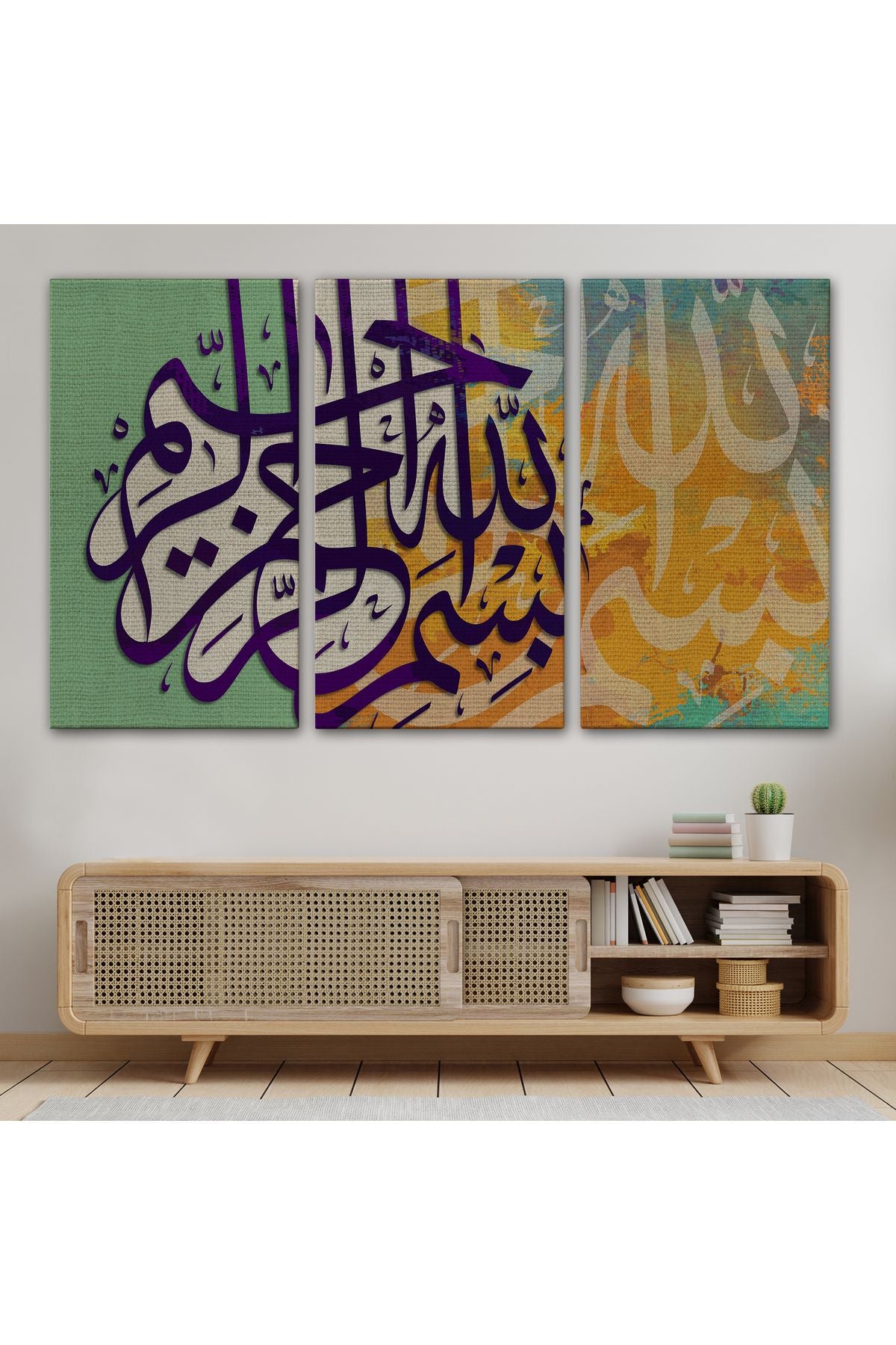 Bismillahirahmanirahim Yazılı Dekoratif Kanvas Tablo-3380