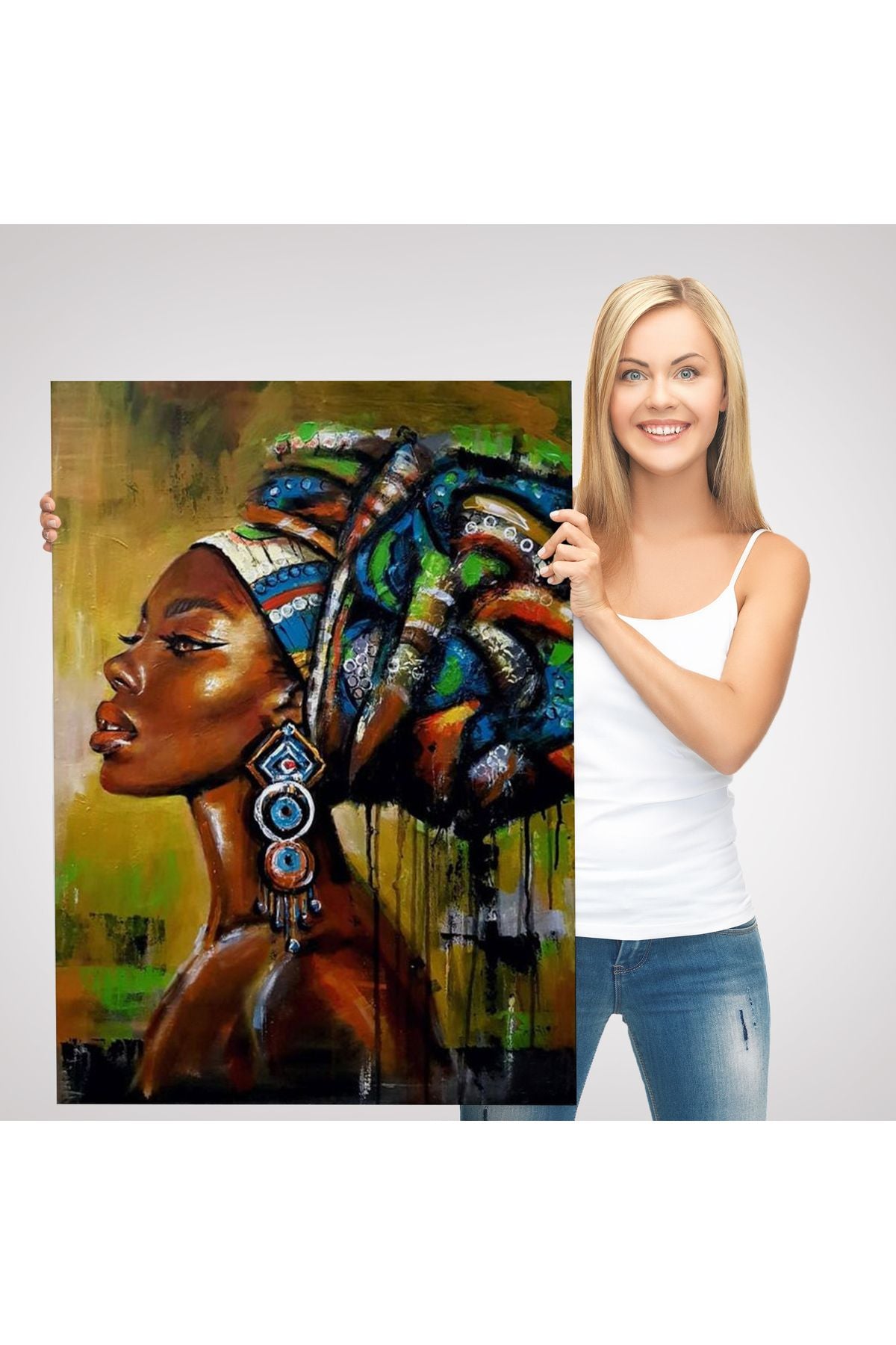mstseri001 Siyah Kadın Kanvas Tablo, Afrikalı Kadın Kanvas Tablo-5221