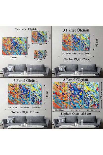 Soyut Sanatsal Yağlıboya Görünüm Dekoratif Kanvas Duvar Tablosu-3549