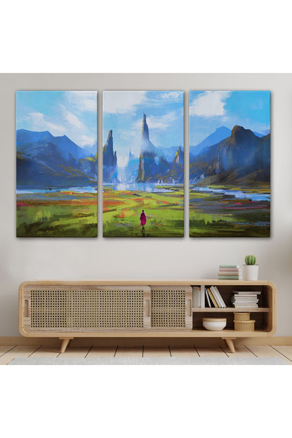 Doğada Yürüyen Kadın Manzarası Kanvas Tablo-5081