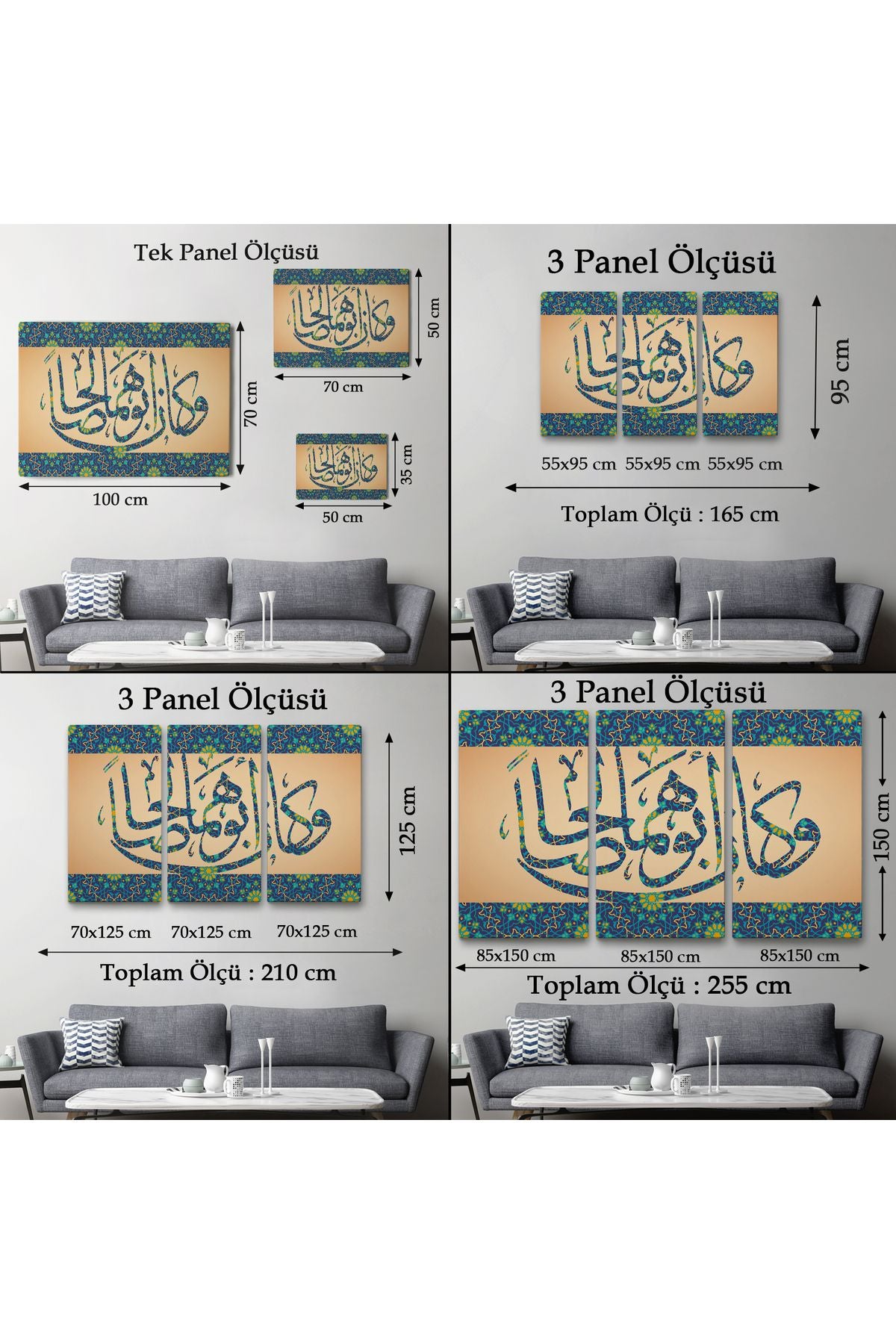 Onların Babası Dürüst ve Erdemli Biriydi Yazılı Dekoratif Kanvas Tablo-3326