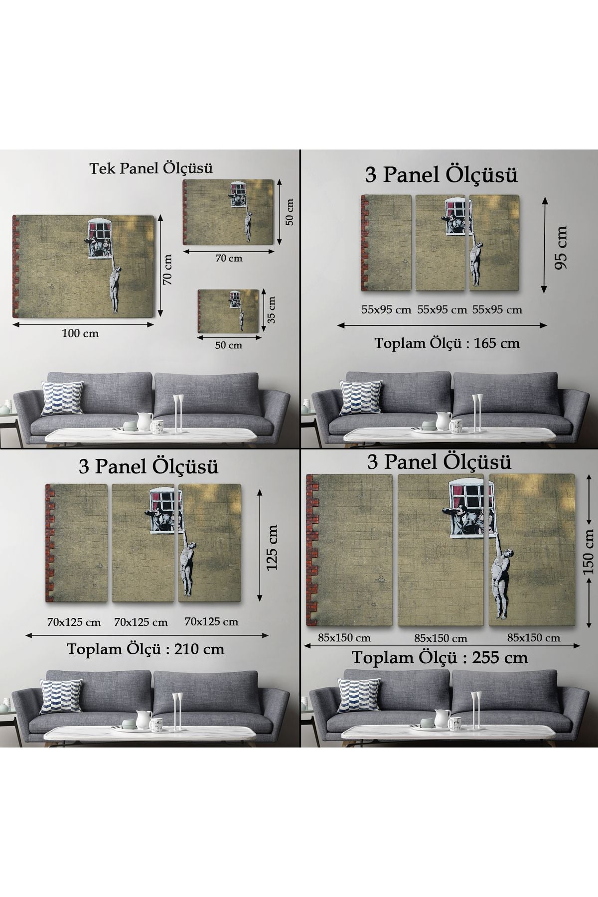 Banksy, Kocası Tarafından Basılan Kadın Kanvas Tablo-5093