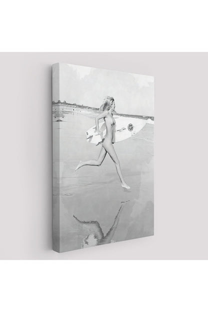 Çıplak Sörfçü Kadın Kanvas Tablo-5240