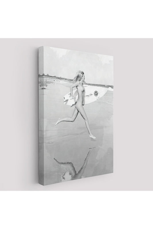Çıplak Sörfçü Kadın Kanvas Tablo-5240