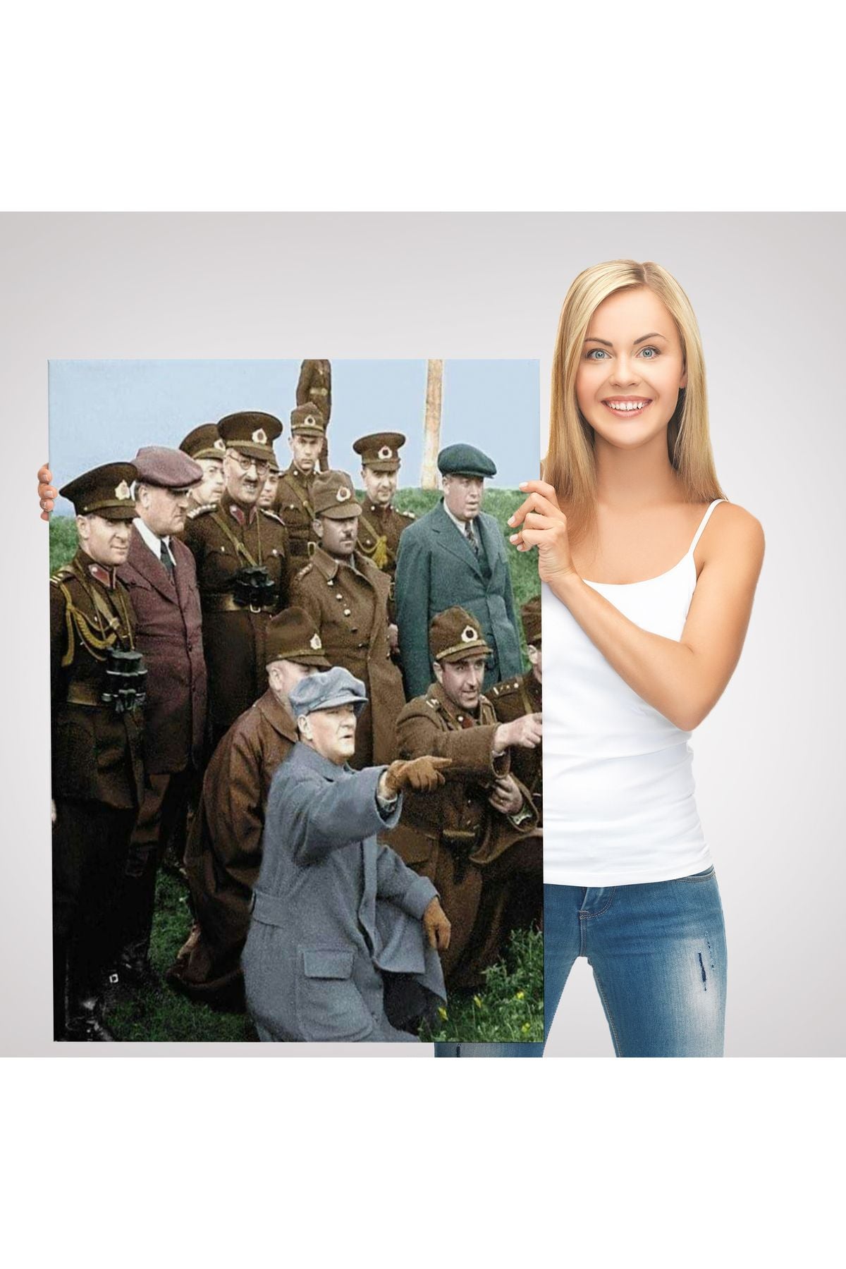 Atatürk Silah Arkadaşları İle Cephede Dekoratif Duvar Tablosu-6211