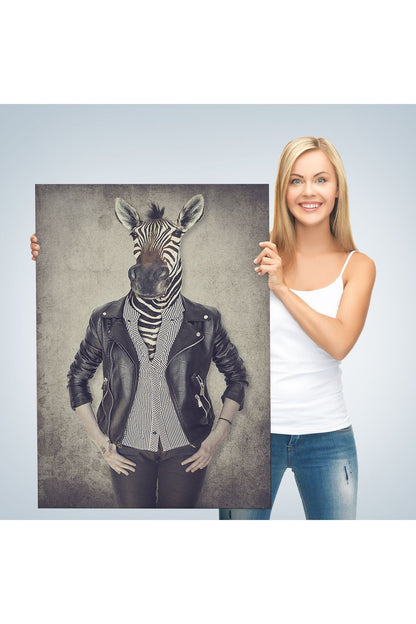 Zebra Kafalı İnsan Kanvas Tablo-4982