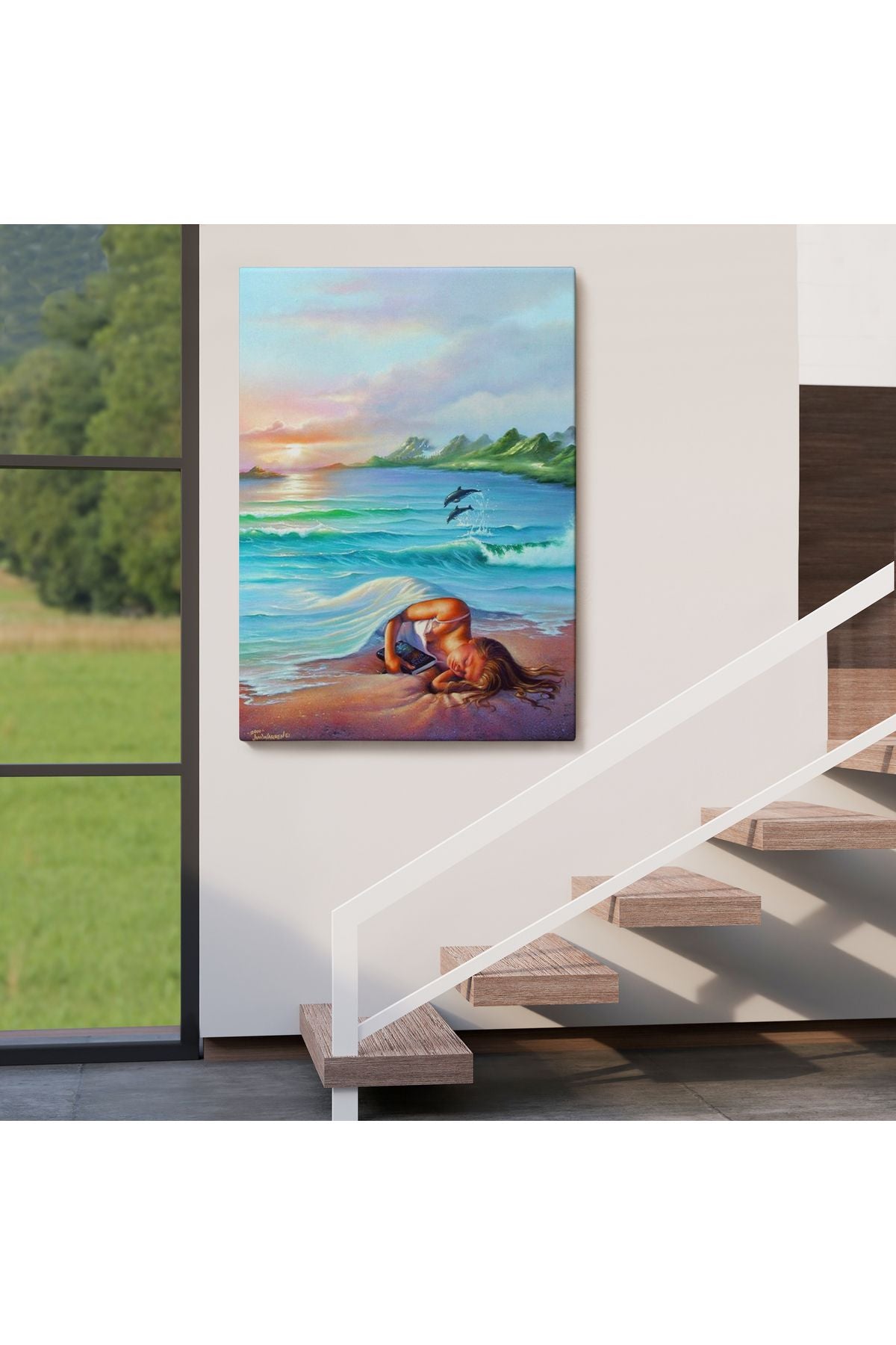mstseri001 Okyanus Düşlerı Kuran Kız Duvar Tablosu-6209