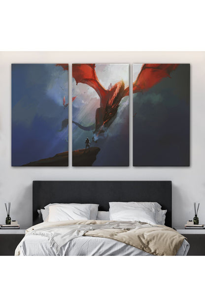 Ejderhanın Kaşındaki Savaşçı Kanvas Tablo-5083