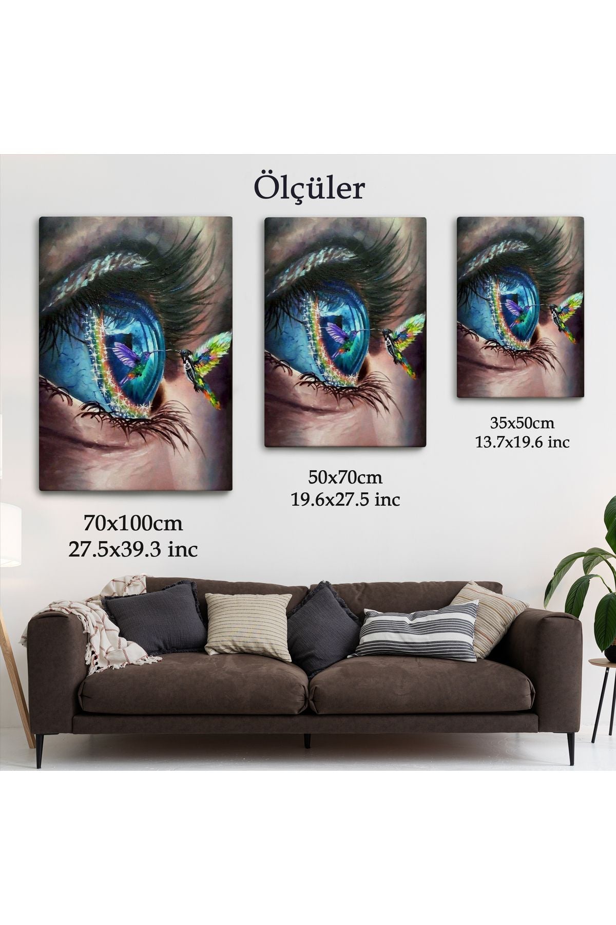 Gözdeki Kuş Sürreal Duvar Tablosu-6351