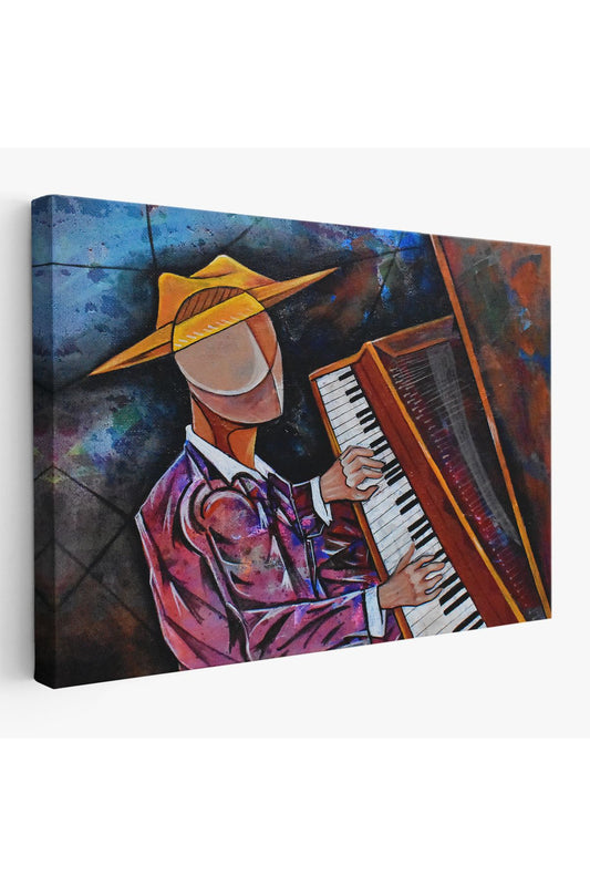 DB HG Piyano Çalan Sürreal Adam Duvar Tablosu-3599