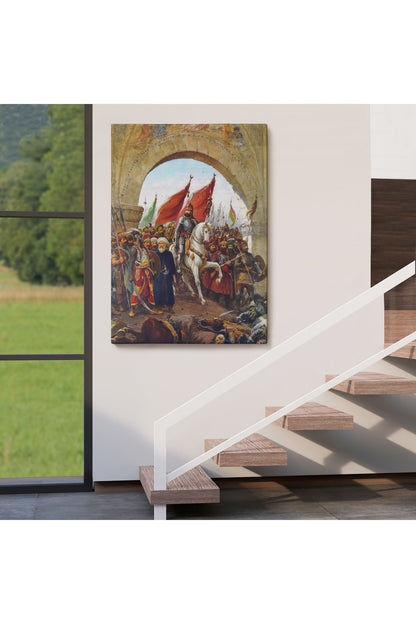 Fausto Zonaro Fatih Sultan Mehmet İstanbul'a Girerken Kanvas Tablo-5298