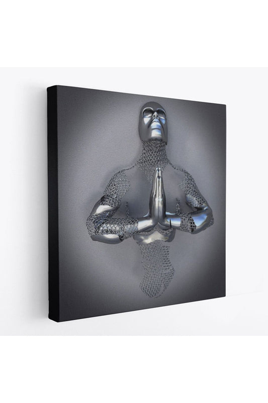 Aşk Sanatı, 3D Gri ve Gümüş Metalik Efektli Kanvas Tablo-5360