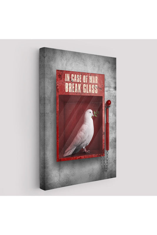 Savaş Durumunda Camı Kır Güvercin Kanvas Tablo-5258