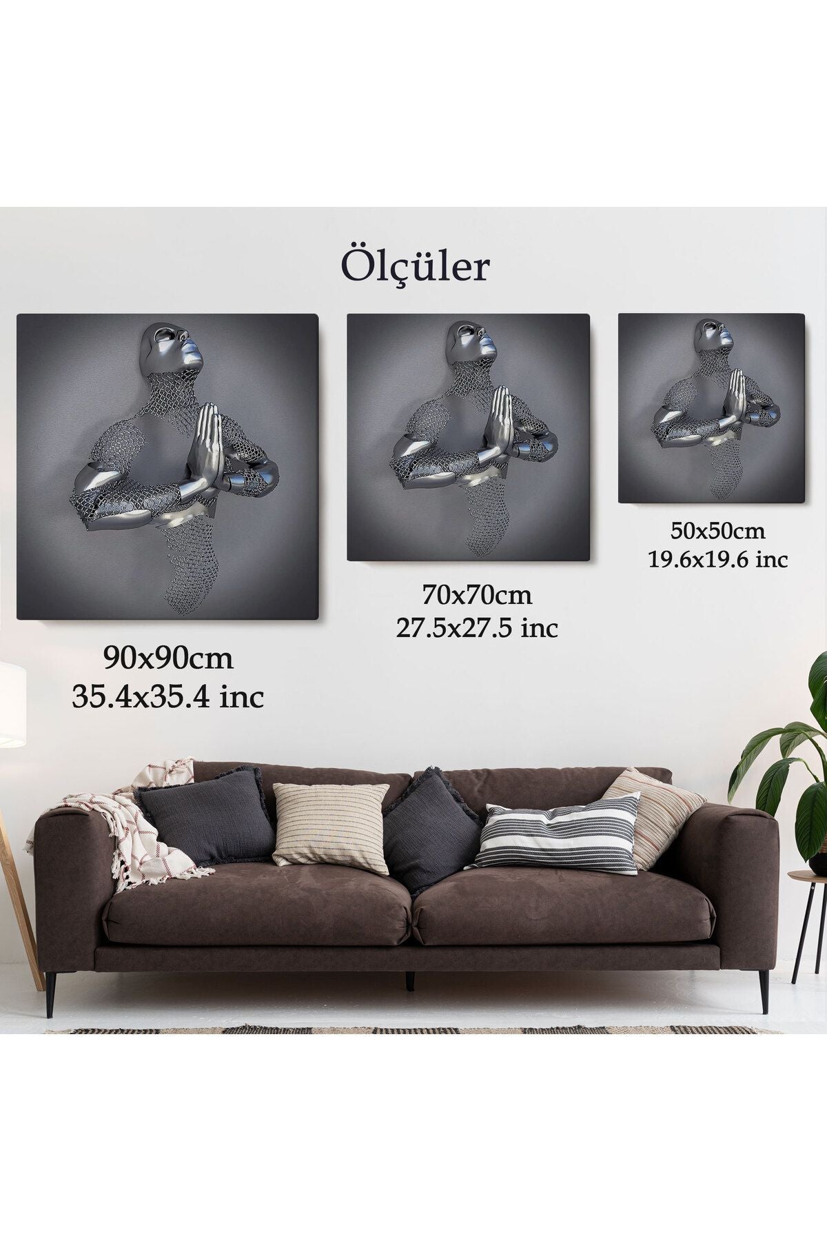 3D Efektli Gümüş İnsan Kanvas Tablo, Metalik Efektli Romantik Vücut, Aşk Sanatı-5354