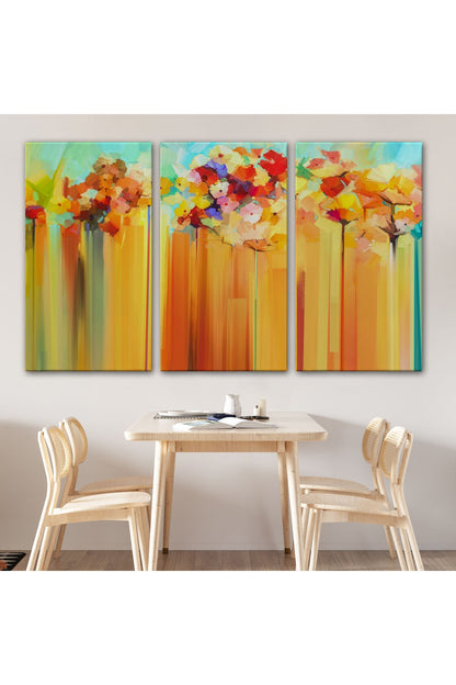 YB   Soyut Çiçekler Yağlıboya Görünüm Dekoratif Kanvas Duvar Tablosu-3541