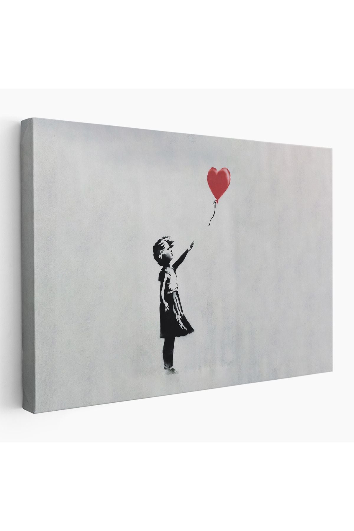 HG Banksy Kırmızı Balonu Uçup Giden Kız Kanvas Tablosu-5059