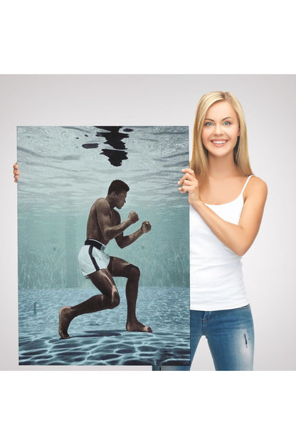 Su Altında Antreman Yapan Boksor Muhammet Ali Duvar Tablosu-6234