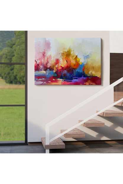 Fırça Darbeli Soyut Modern Sanat Yağlıboya Görünüm Kanvas Tablo-3652